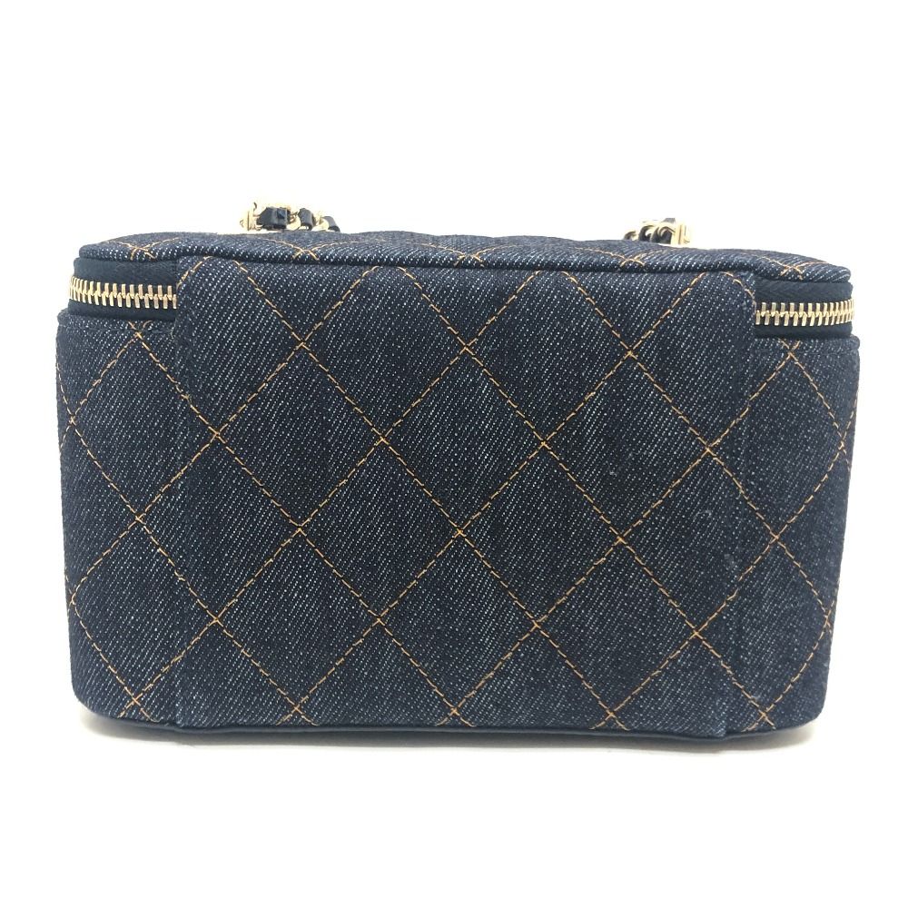 Chanel Shoulder Bag CC Mark Quilted Vanity Denim Blue — view 2
