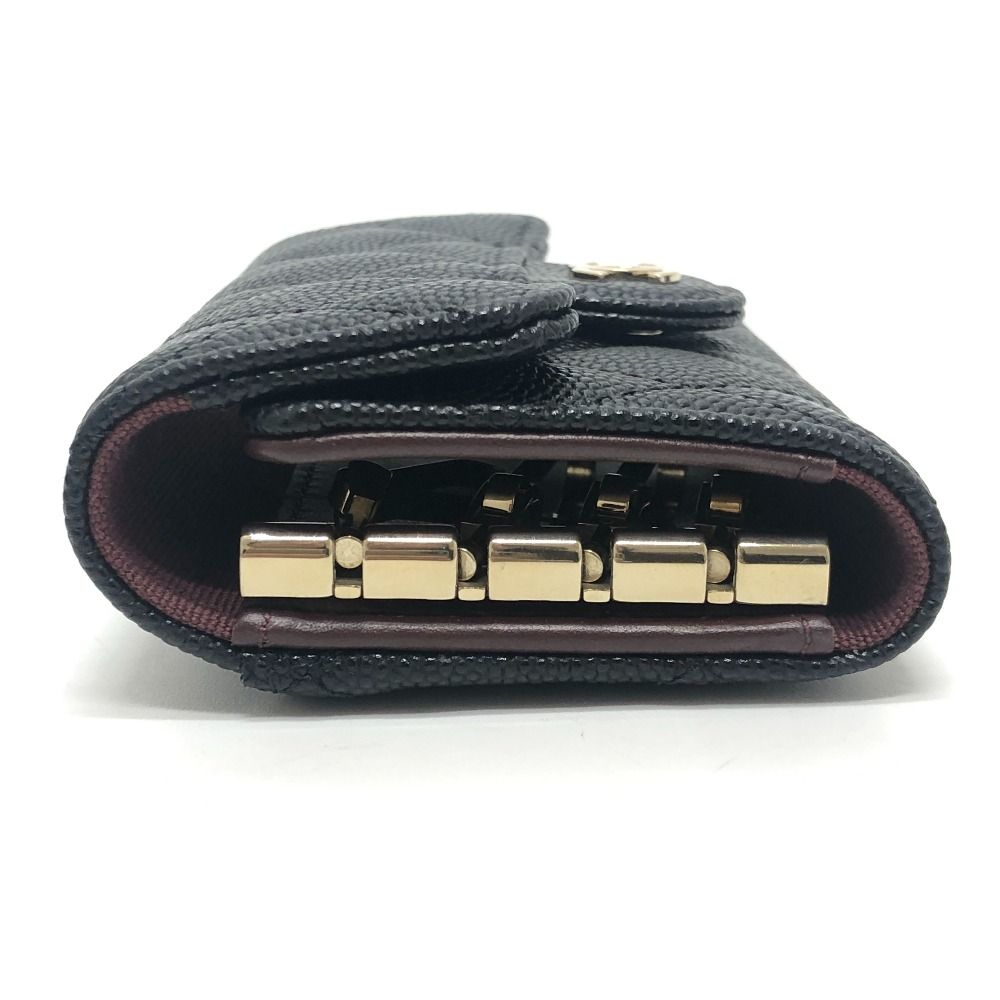 Chanel Key Case CC Mark Quilted Classic Caviar Leather Black Key Holder — view 3