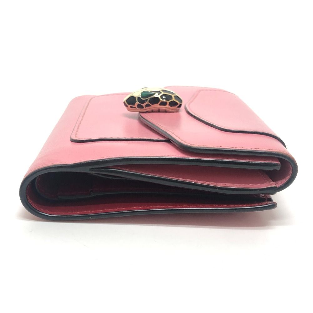 Bvlgari Bifold Wallet Serpenti Leather Pink — view 3