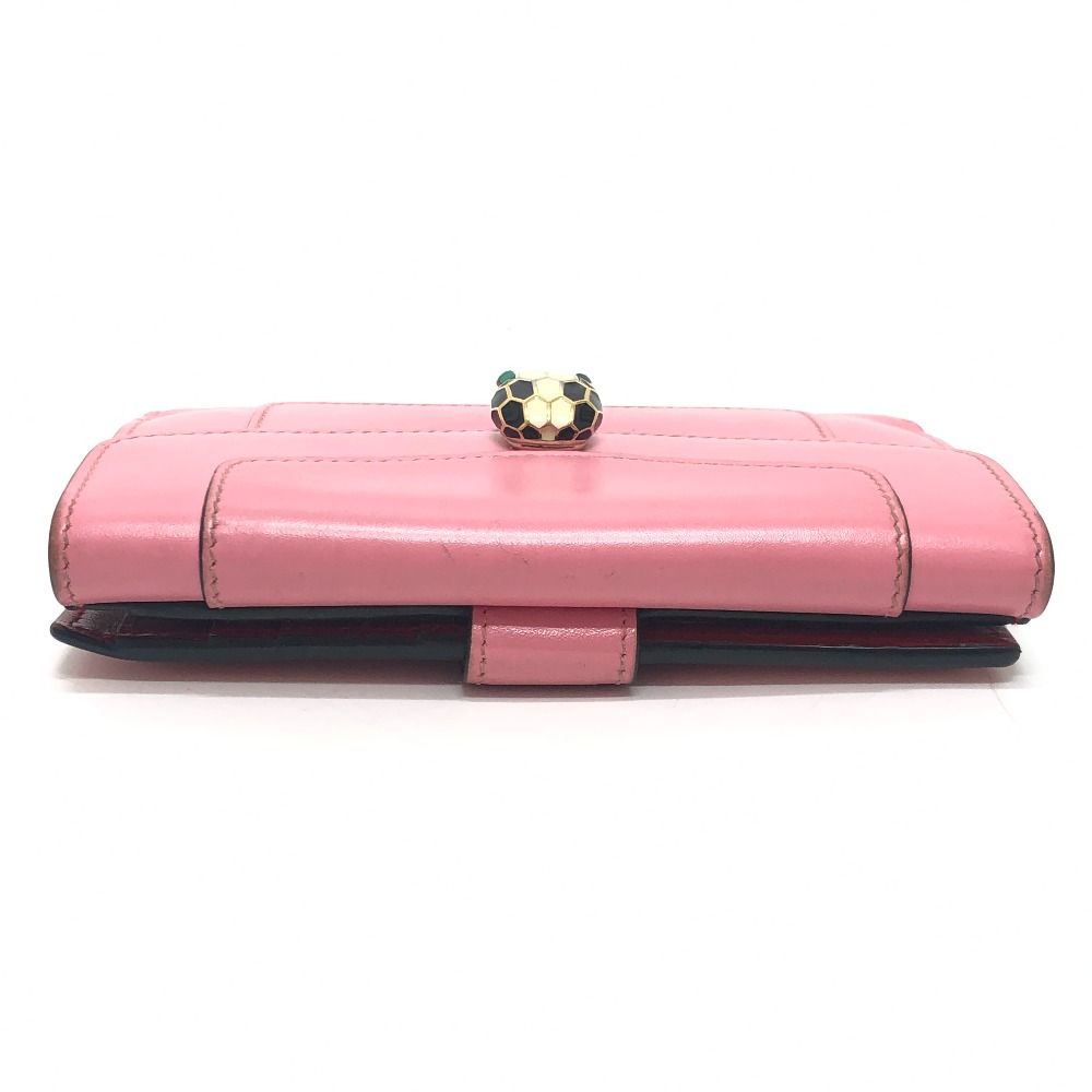 Bvlgari Bifold Wallet Serpenti Leather Pink — view 6