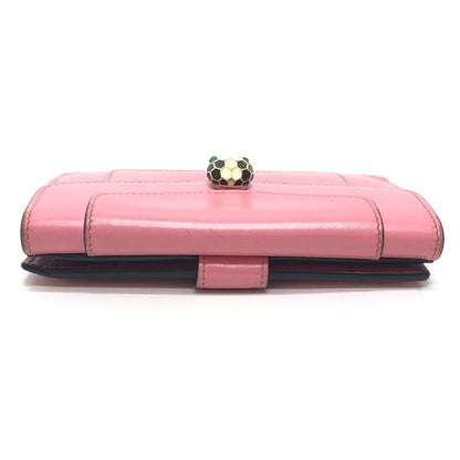 Bvlgari Bifold Wallet Serpenti Leather Pink — view 6