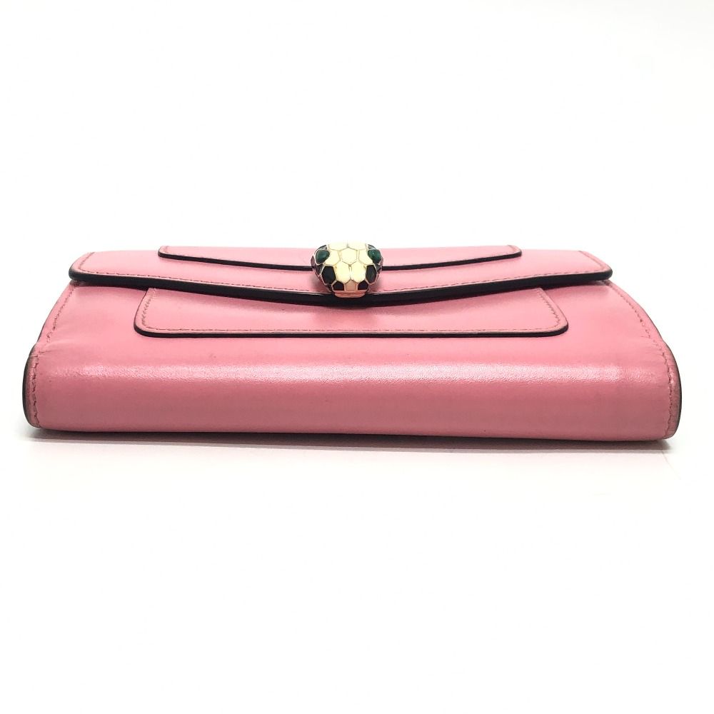 Bvlgari Bifold Wallet Serpenti Leather Pink — view 5