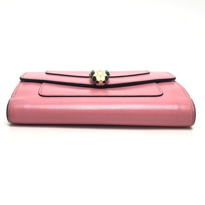 Bvlgari Bifold Wallet Serpenti Leather Pink — view 5