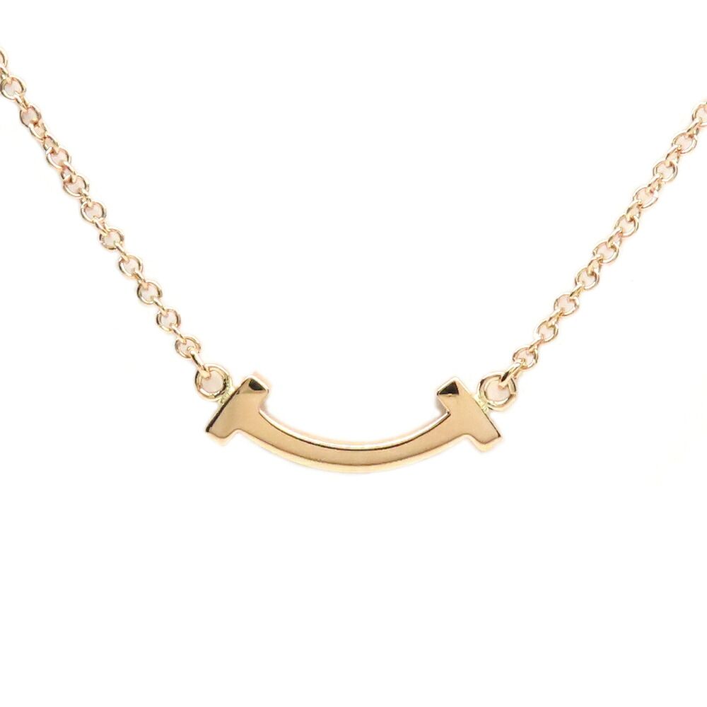 Tiffany & Co Pendant T Smile Mini Loin Gold Pink