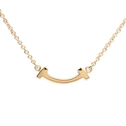 Tiffany & Co Pendant T Smile Mini Loin Gold Pink