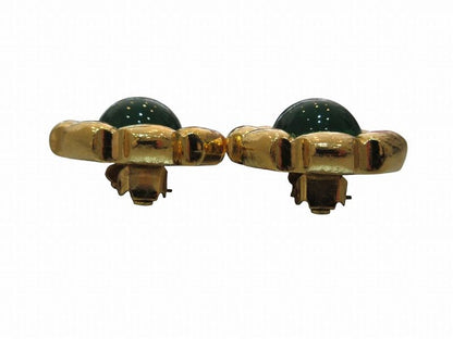 Chanel Vintage Earrings Gripoix Green — view 3