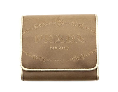 Prada Trifold Wallet Nylon Blanc Gold