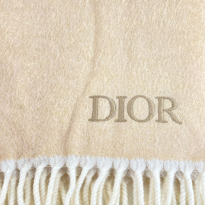 Dior Shawl Beige Ivory Light Brown Wool Alpaca Scarf — view 4