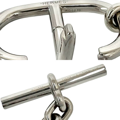 Hermes Chaine D'ancre Key Ring Logo Stamp Metal Key Holder Silver — view 2