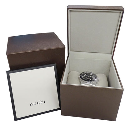 Gucci Clock Dive Date Quartz Stainless SS 136.3 Silver Black Watch — view 8