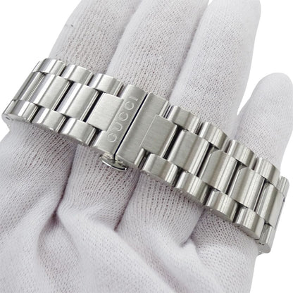 Gucci Clock Dive Date Quartz Stainless SS 136.3 Silver Black Watch — view 6