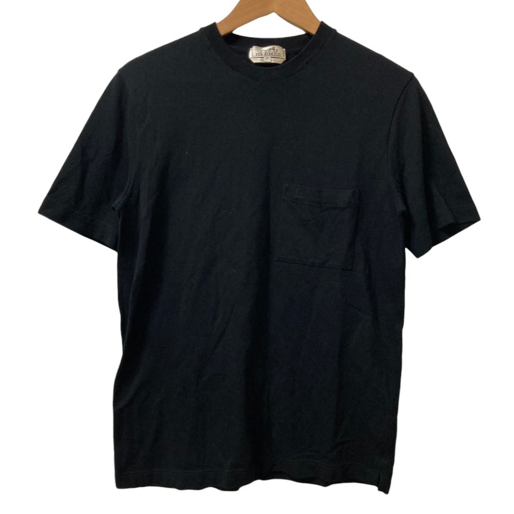 Hermes H Logo Embroidery Pique Short Sleeve T-Shirt Black Spring Summer XS