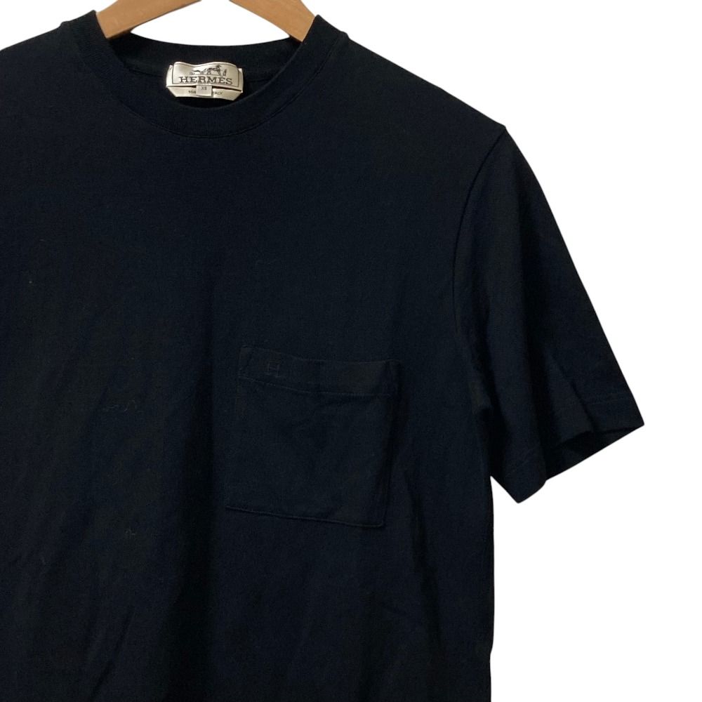 Hermes H Logo Embroidery Pique Short Sleeve T-Shirt Black Spring Summer XS — view 2