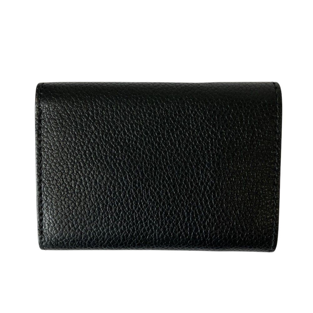 Saint Laurent Paris Leather Compact Tiny Wallet Bicolor White Black — view 4