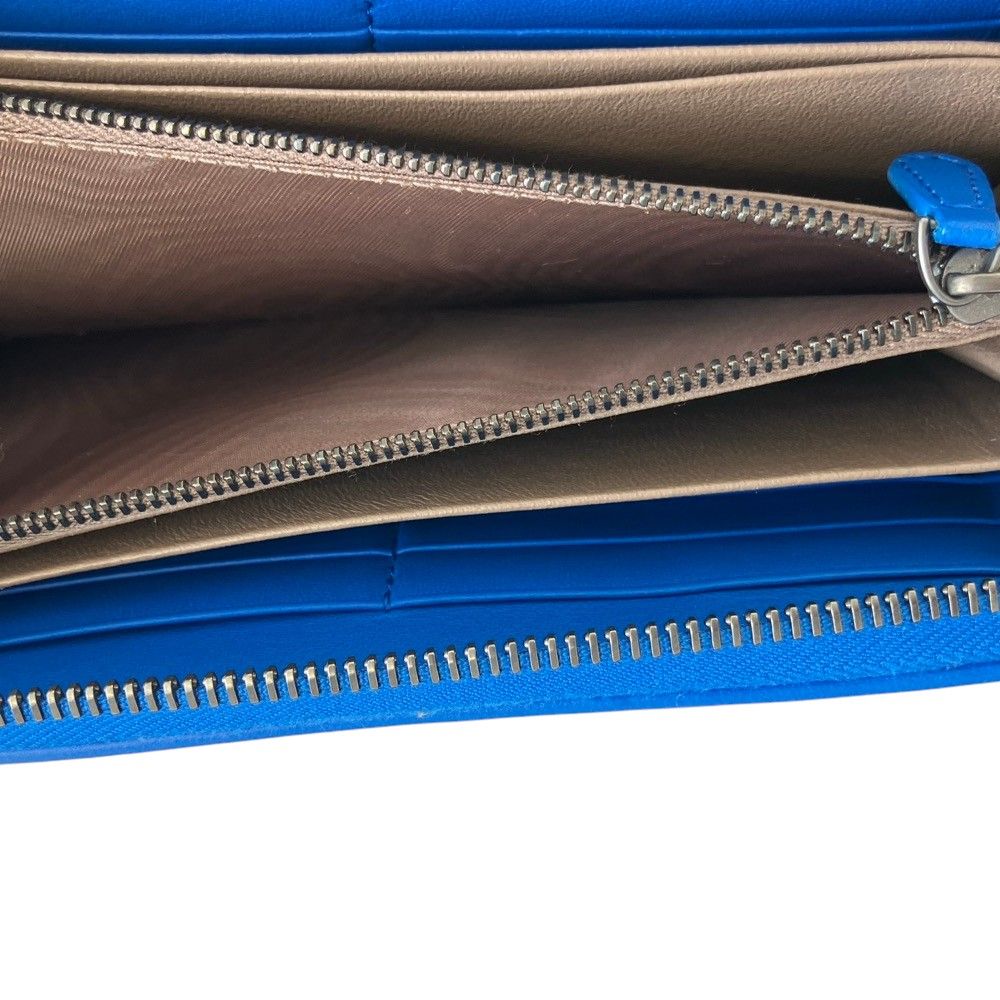 Bottega Veneta Intrecciato Leather Zip Around Wallet Blue — view 8