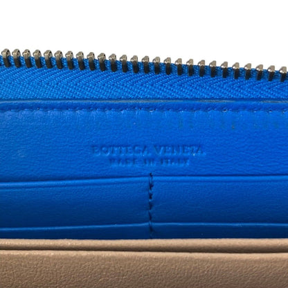 Bottega Veneta Intrecciato Leather Zip Around Wallet Blue — view 5