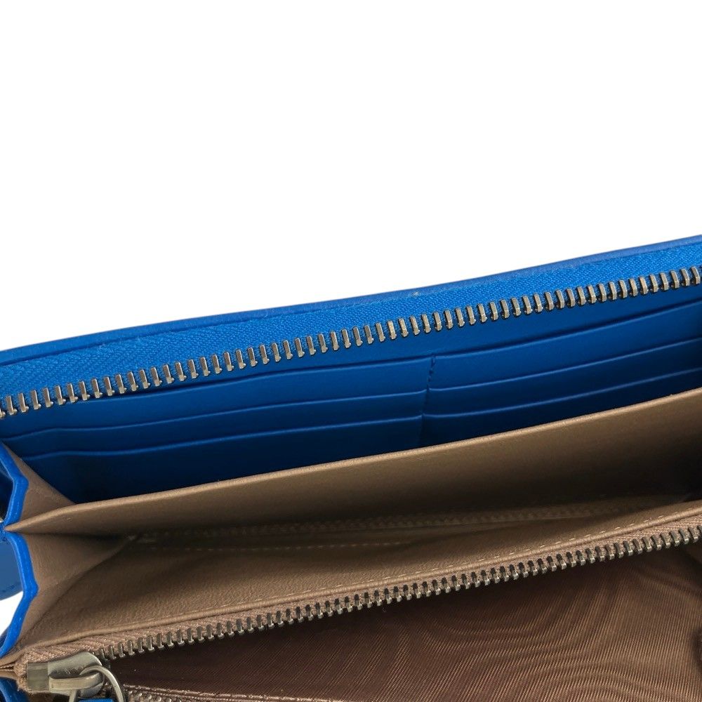 Bottega Veneta Intrecciato Leather Zip Around Wallet Blue — view 7