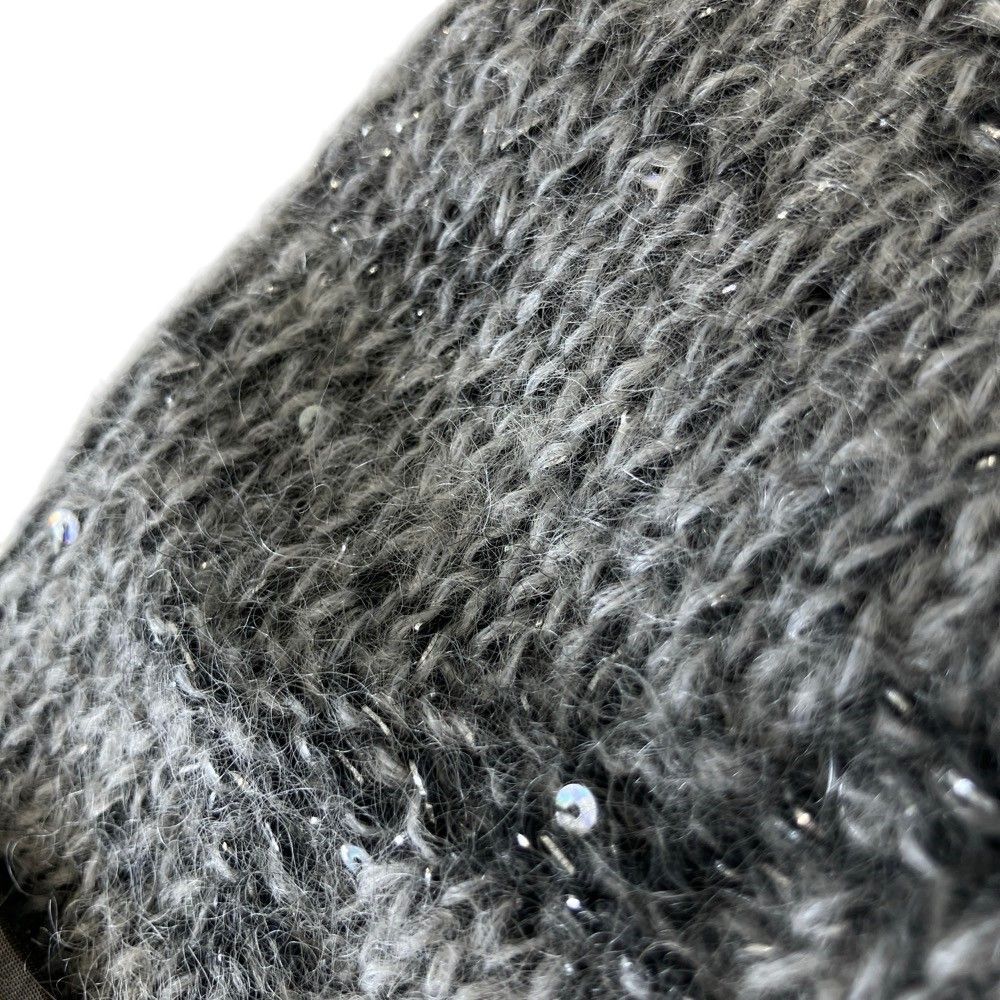 Louis Vuitton Monogram Sequin Mohair Knit Scarf Gray Sweater — view 5