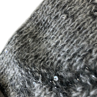 Louis Vuitton Monogram Sequin Mohair Knit Scarf Gray Sweater — view 5