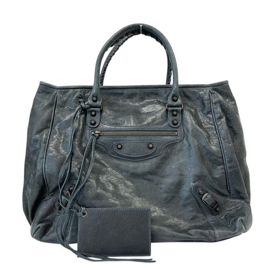 Balenciaga the Sunday Leather Tote Bag Dark Blue