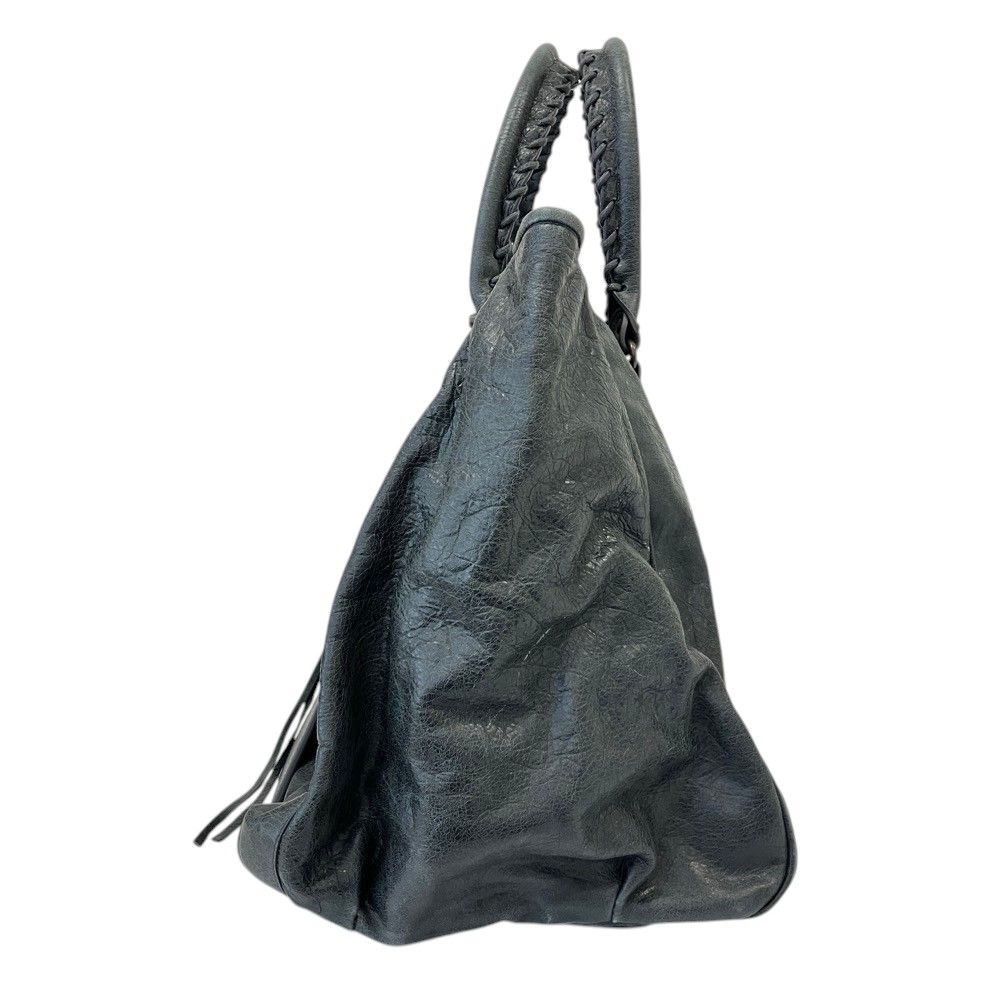Balenciaga the Sunday Leather Tote Bag Dark Blue — view 2