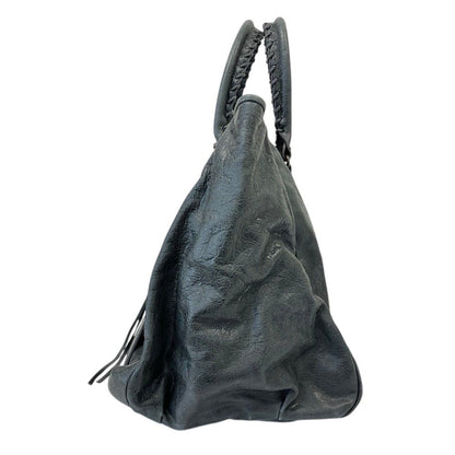 Balenciaga the Sunday Leather Tote Bag Dark Blue — view 2