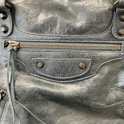 Balenciaga the Sunday Leather Tote Bag Dark Blue — view 6