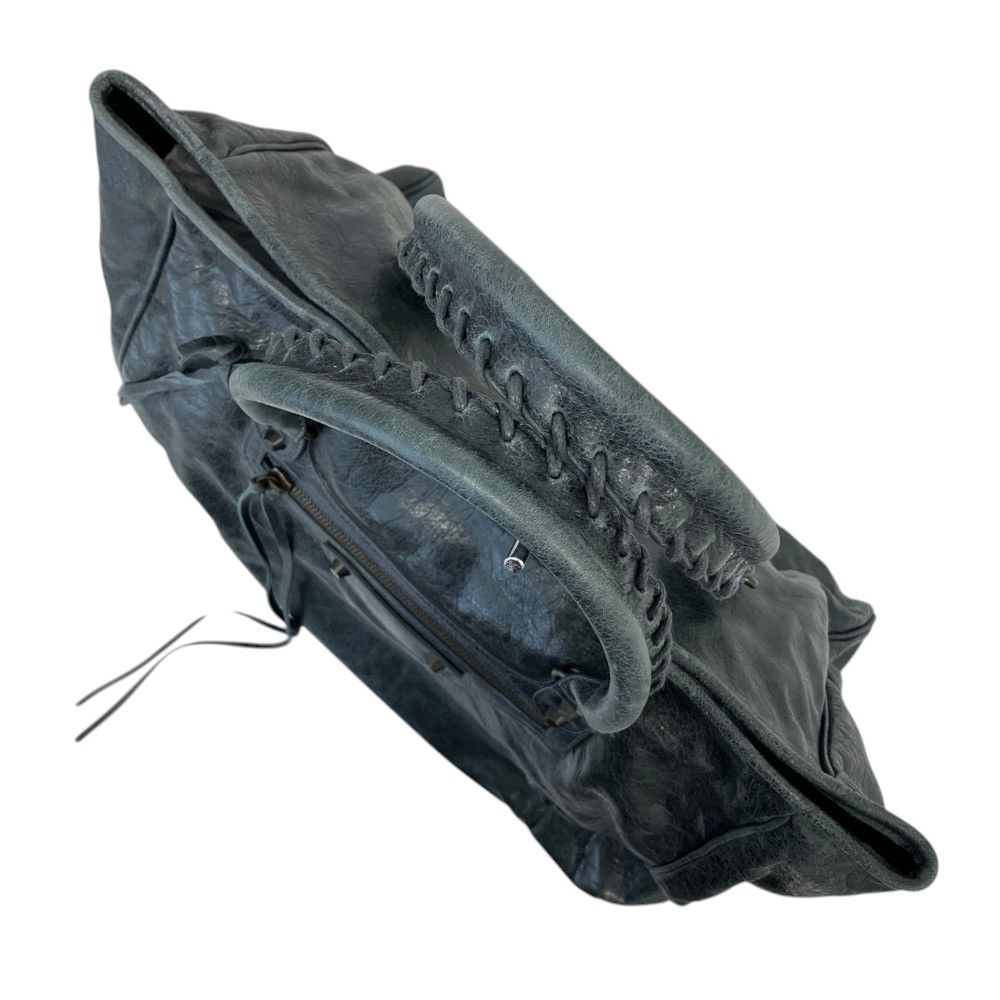 Balenciaga the Sunday Leather Tote Bag Dark Blue — view 4