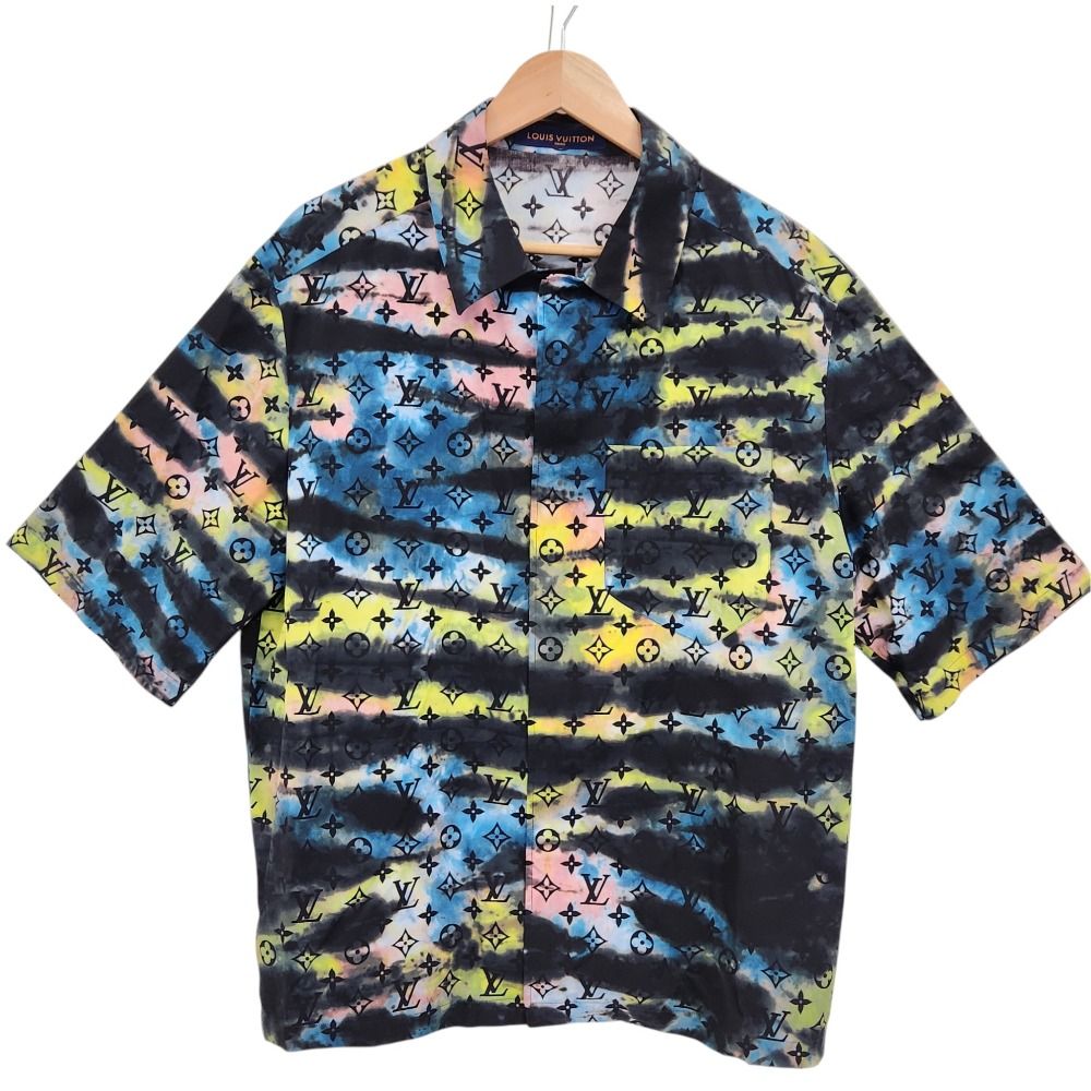 Louis Vuitton Monogram Tie Dye Short Sleeve Shirt Blue Multicolor Spring L