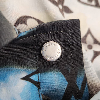 Louis Vuitton Monogram Tie Dye Short Sleeve Shirt Blue Multicolor Spring L — view 8
