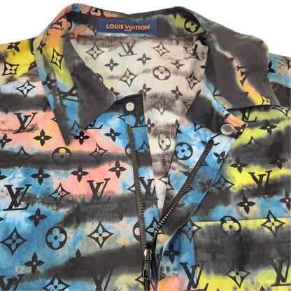 Louis Vuitton Monogram Tie Dye Short Sleeve Shirt Blue Multicolor Spring L — view 5