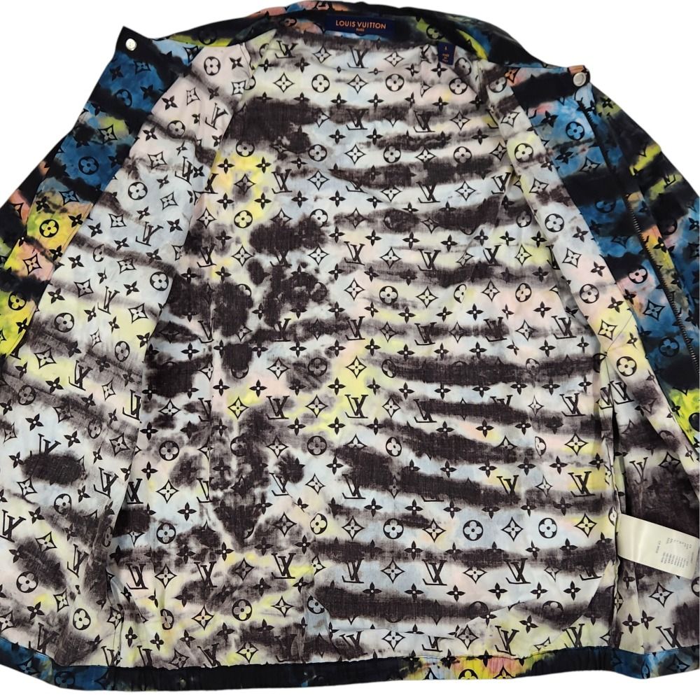Louis Vuitton Monogram Tie Dye Short Sleeve Shirt Blue Multicolor Spring L — view 4