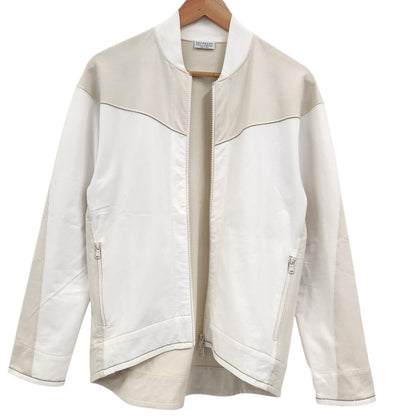 Brunello Cucinelli Monile Decoration Zip Up Jacket White Beige Spring Summer M — view 3