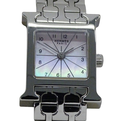 Hermes Watch H Mini Pink Shell Quartz Stainless Steel Silver — view 2