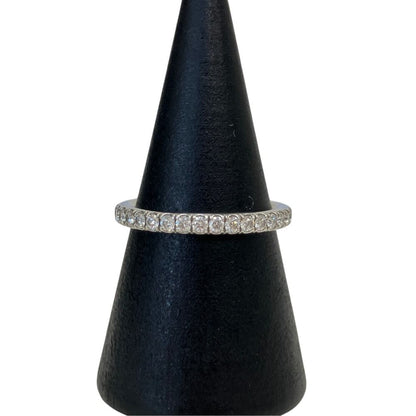 Harry Winston Micropave Eternity Diamond Band Ring Platinum — view 3