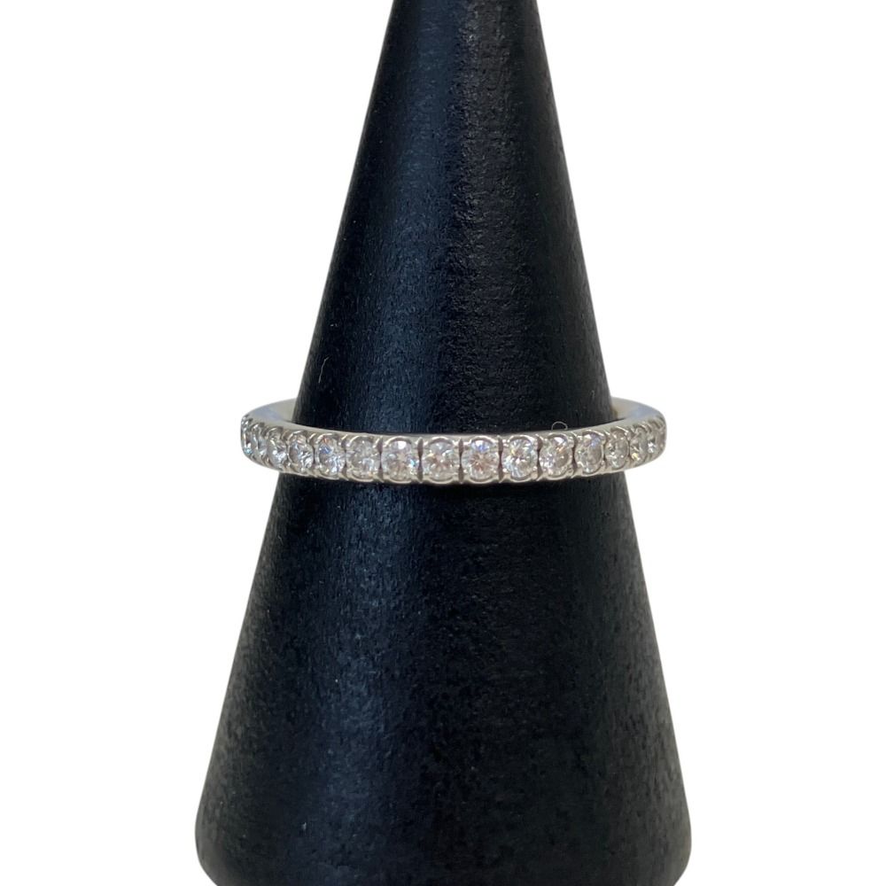 Harry Winston Micropave Eternity Diamond Band Ring Platinum — view 2