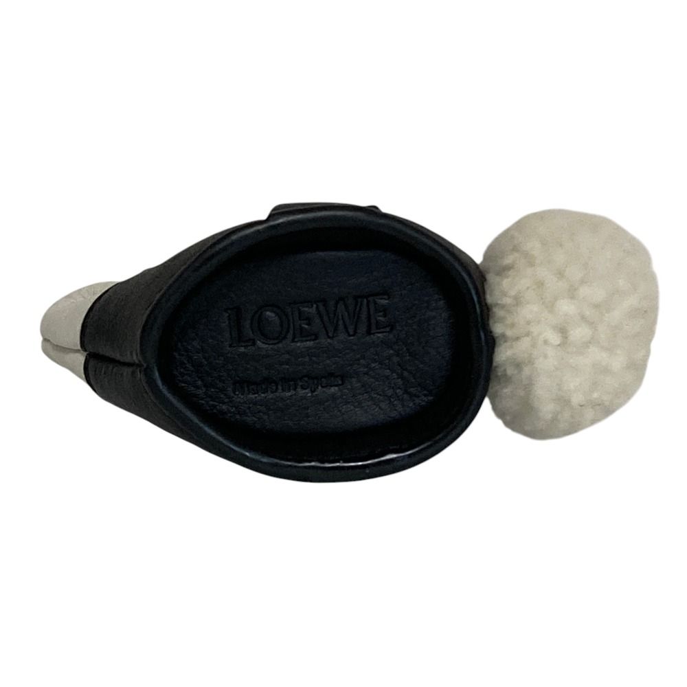 Loewe Leather Bunny Charm Coin Purse Black White — view 5