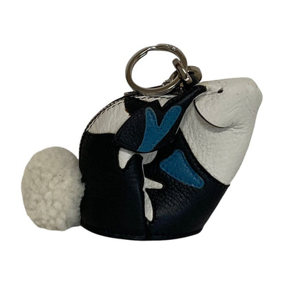 Loewe Leather Bunny Charm Coin Purse Black White — view 3