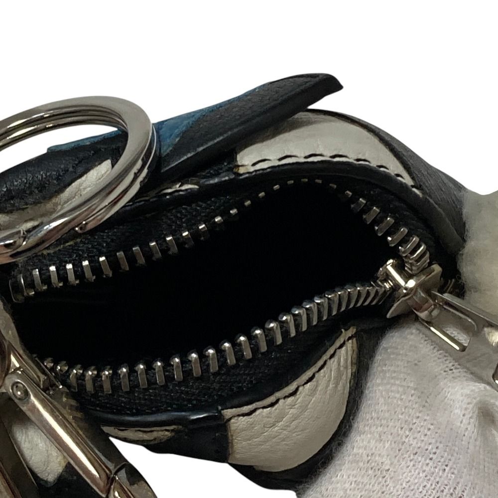 Loewe Leather Bunny Charm Coin Purse Black White — view 6