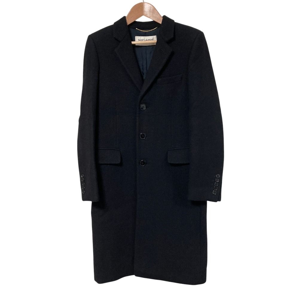 Saint Laurent Paris Hedi Slimane Era Wool Chesterfield Black Autumn Winter 34