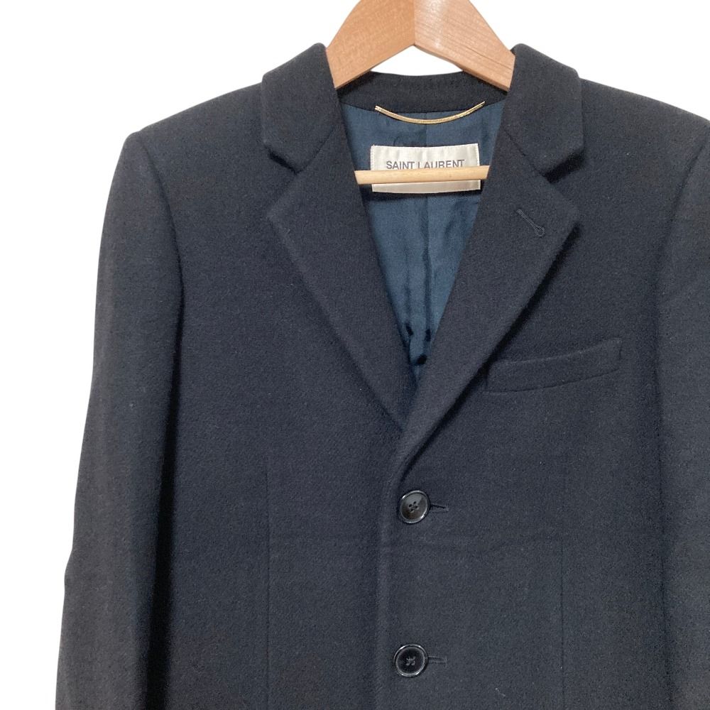 Saint Laurent Paris Hedi Slimane Era Wool Chesterfield Black Autumn Winter 34 — view 3