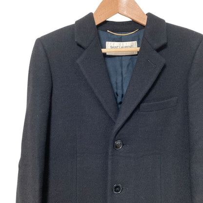 Saint Laurent Paris Hedi Slimane Era Wool Chesterfield Black Autumn Winter 34 — view 3