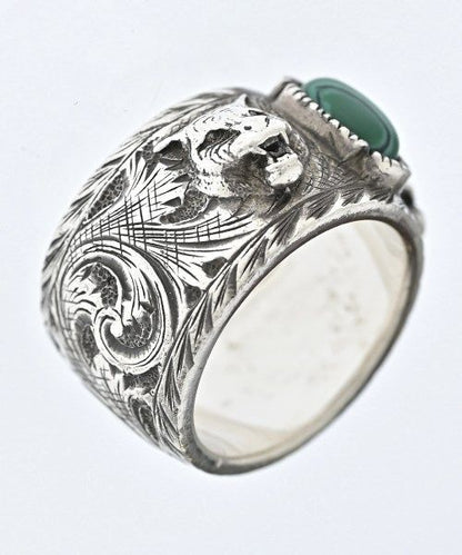 Gucci Cat Head Malachite Ring Sterling Silver 925 — view 4