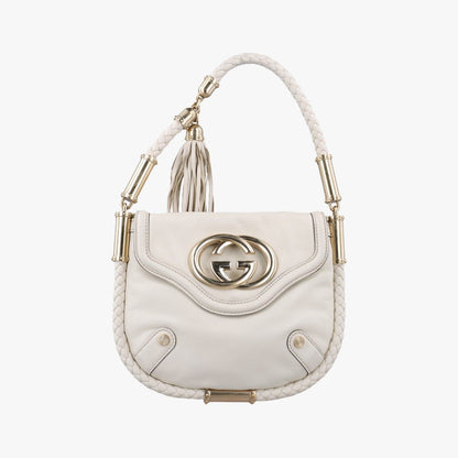 Gucci Dearlux Brit Hobo White Leather