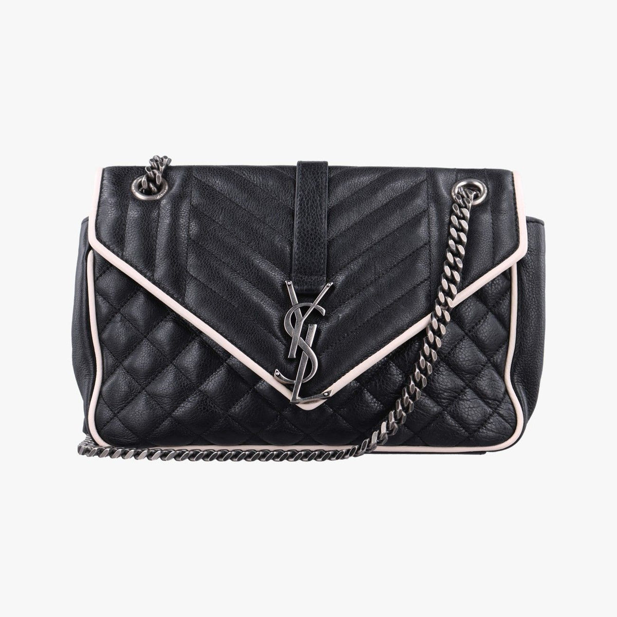 Saint Laurent Envelope Black White Leather