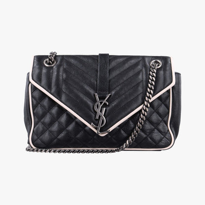 Saint Laurent Envelope Black White Leather
