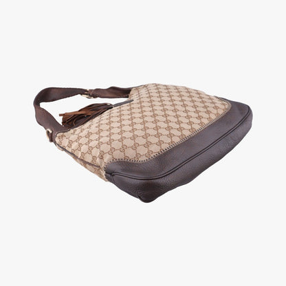 Gucci New Jackie Beige Brown Canvas Leather Shoulder Bag — view 7