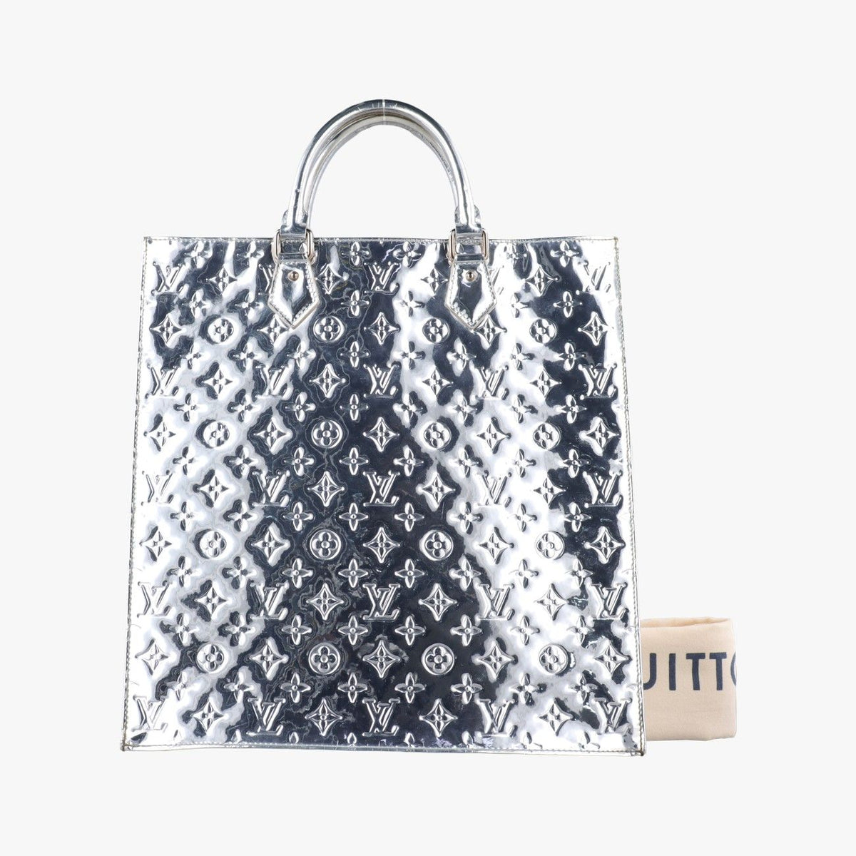 Louis Vuitton Sac Plat Argent Monogram Miroir Handbag