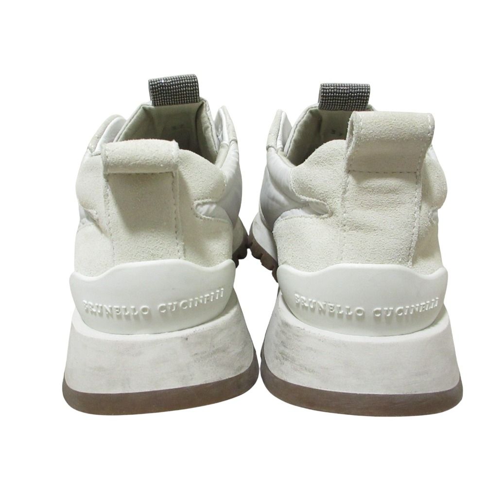 Brunello Cucinelli Running Sneakers with Precious Details Light Gray — view 2