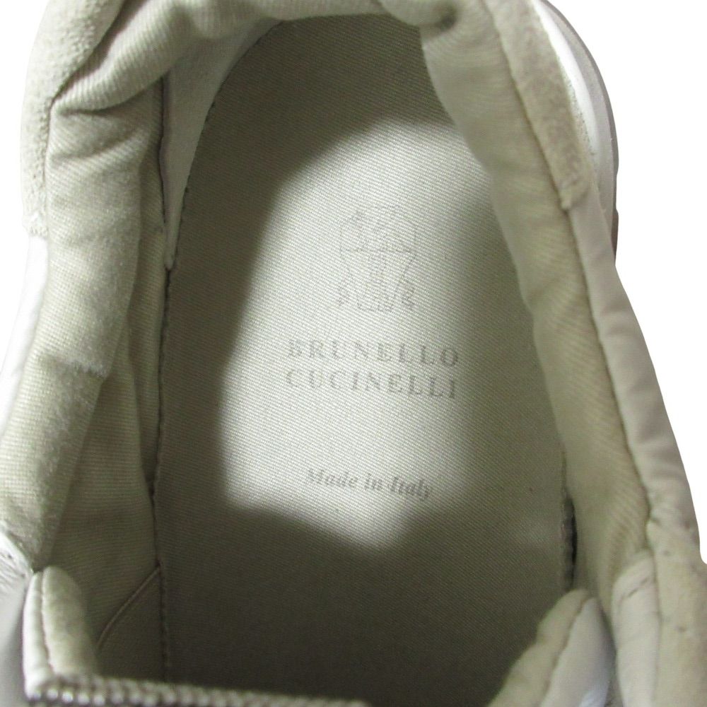 Brunello Cucinelli Running Sneakers with Precious Details Light Gray — view 4